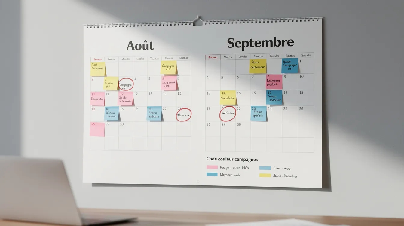 Calendrier emailing d'acquisition avant la rentrée