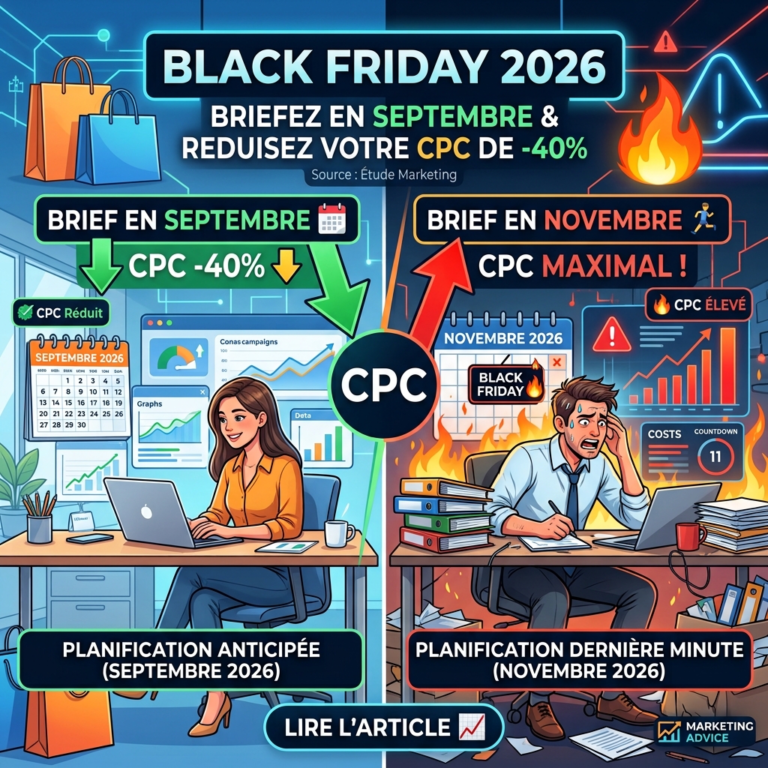 Black Friday 2026 : pourquoi les annonceurs qui briefent en septembre gagnent 40 % de CPC en moins