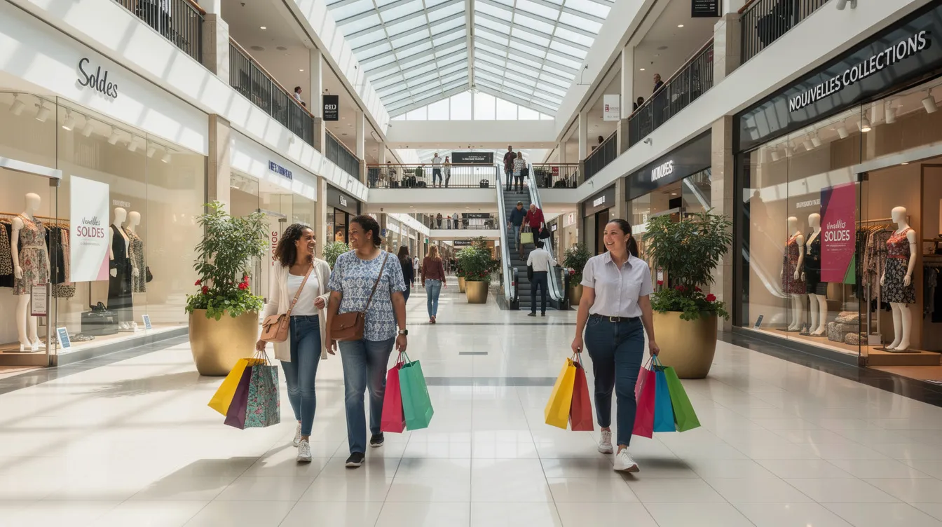Consommateurs comparant les prix pendant les soldes