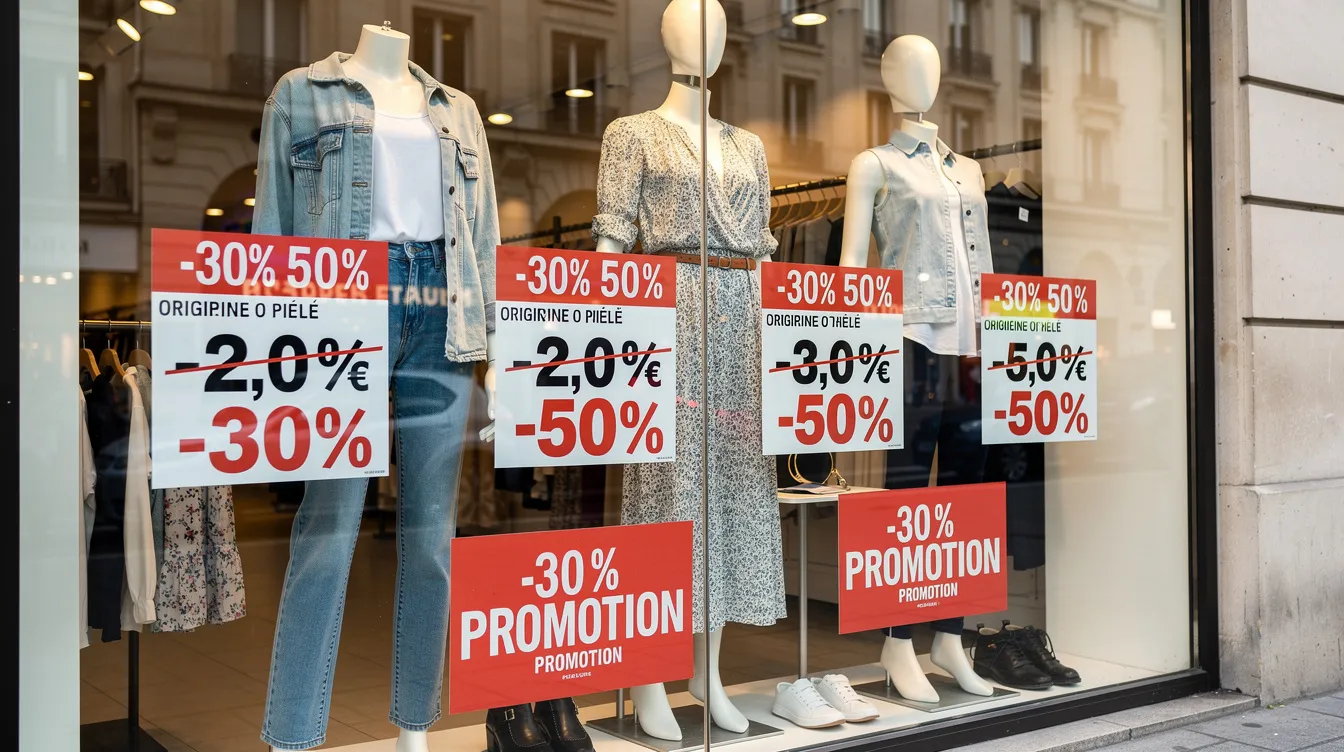 Affichage réglementaire des réductions pendant les soldes
